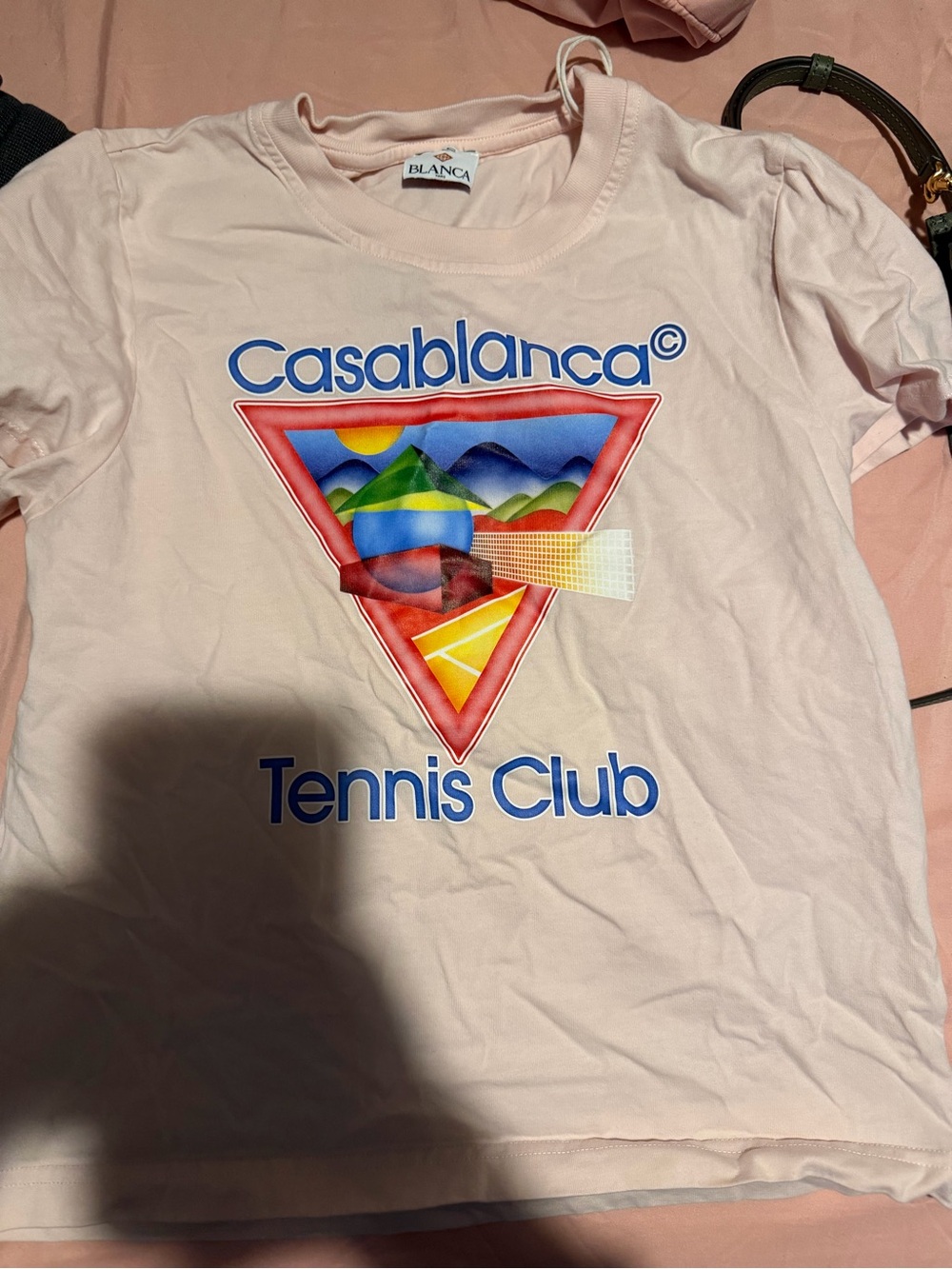 Casablanca Pink Tennis Club Graphic Tee for Kids